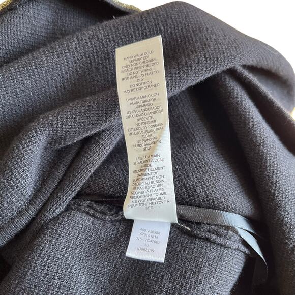 Chico's Cardigan Sweater Heidi Size L/XL Black Heidi Embellished Beaded Military - Picture 14 of 16